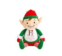 allaboutthebump Personalised My First Christmas Plush Toy with Name & Initial - Red Ballerina Design - Elf, Reindeer or Bunny - Baby’s First Xmas Gift Keepsake (Elf)