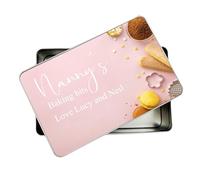 allaboutthebump Personalised Nanny's Baking Bits Tin | Biscuit Cookie Treat Tin for Mum | Nanny | Aunty (19.5cm x 12.5cm x 5.5cm) [Ideal Christmas, Mothers Day or Birthday Gift Present]