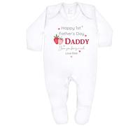 allaboutthebump Personalised Our Berry First Father's Day Baby Vest or Babygrow [1st Fathers Day Gift from son Daughter Unisex Present] (Babygrow: White, Newborn)