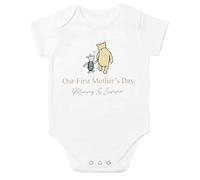 allaboutthebump Personalised Our First Mother's Day Giraffe Classic Pooh Bear Mummy & Child Baby Clothing [Baby Vest or Babygrow] 100% Cotton Girls Boys Unisex Love Mum (Baby Vest: White, 0-3 Months)