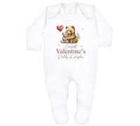 allaboutthebump Personalised Our First Valentines Parent & Child Teddy Bear Baby Clothing [Baby Vest or Babygrow] 100% Cotton Girls Boys Unisex Mummy Daddy Happy Valentine's Day
