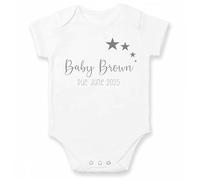 allaboutthebump Personalised Personalised Stars Baby Announcement Vest Bodysuit (12-18 Months)