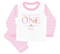 allaboutthebump Personalised Pink Princess Birthday Pyjamas When I Wake Up I Will Be... (Pink Stripe, 4-5 Years)