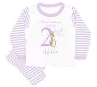 allaboutthebump Personalised Purple Rabbit Birthday Pyjamas When I Wake Up I Will Be... (Lilac Stripe, 3-4 Years)