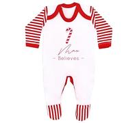allaboutthebump Personalised Red Stripe Candy Cane Sibling Matching Christmas Clothing Outfits (Babygrow | Child Pyjamas) (UK, Age, 0 Months, 3 Months, Babygrow: Red Stripe)