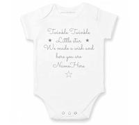 allaboutthebump Twinkle Twinkle Little Star We Made A Wish | Baby Announcement Vest Bodysuit (Pregnancy Reveal) - Optional Gift Wrapped with Box (Baby Vest: White, 0-3 Months)