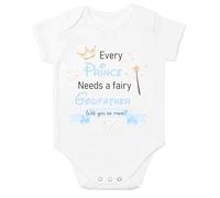 allaboutthebump Will you be my Godfather? | Every Prince needs a fairy Godfather - Proposal Baby Boy Announcement Vest Bodysuit (Pregnancy Reveal) (Baby Vest: White, 6-12 Months)