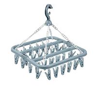 alladaga Clothes Drying Hanger with 32 Clips and Drip Foldable Hanging Sock Rack