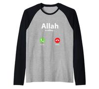 Allah is Calling Accept Decline Islam Religion Raglan Baseball Tee