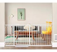 ALLAIBB Extra Wide Pressure Mounted Baby Gate Walk Through Child Kids Safety Toddler Tension White Long Large Pet Dog Gates with Extension for doorways Kitchen (66.93"-71.65"/170-182cm)