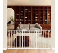 ALLAIBB Extra Wide Pressure Mounted Baby Gate Walk Through Child Kids Safety Toddler Tension White Long Large Pet Dog Gates with Extension for doorways Kitchen (66.93"-71.65"/170-182cm)