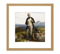 Allan Sir Walter Scott Novelist Poet Dogs Portrait 8X8 Inch Square Wooden Framed Wall Art Print Picture with Mount Artery8 Light Oak One Size