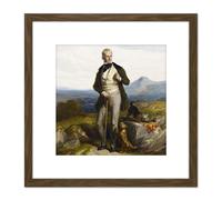 Allan Sir Walter Scott Novelist Poet Dogs Portrait 8X8 Inch Square Wooden Framed Wall Art Print Picture with Mount Artery8 Brown One Size