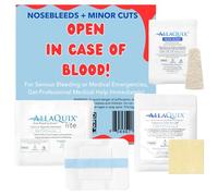 AllaQuix Stop Bleeding Quick Pack Sample Trial Pack (1 Each of Hemostatic Blood stoppers: Gauze, Bandage, Nose Plug)
