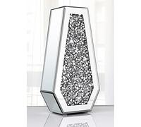 ALLARTONLY Flower Vase Crushed Diamond Mirrored Vase Crystal Silver Glass Decorative Mirror Vase Large Size Luxury for Home Decor. Diamond Shape Thickened. Can’t Hold Water.