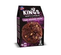 Allatini Soft Kings: Gourmet American-Style Triple Chocolate Chunk Cookies - Individually Sealed for Freshness, Unbeatable Taste, and Unique Soft Texture - 160gr