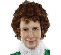 ALLAURA Brown Buddy Elf Wig, Curly, Full Head, High Density, Heat Resistant, One Size, Unisex, Costume Wigs