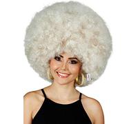 ALLAURA Compatible with 70s Disco Costume - Deluxe Blonde Afro Wig for Women & Men - Huge Curly Wig for 1970s Outfits, Funky Party Looks, Retro Theme Events, Halloween, Dance Floor Accessories