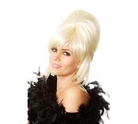 ALLAURA Compatible with Brigitte Bardot Wig - Platinum Blonde Beehive Wig for Women with Natural Bangs - 60s Bouffant Hairstyle for Patsy Stone, Ab Fab, Retro Cosplay, Halloween, Vintage Glam Looks