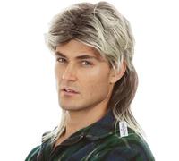 ALLAURA Compatible with George Michael Mullet Wig - Blonde Mullet Wig for Men - 70s 80s Costume Hairpiece for Joe Dirt, Fancy Dress, Cosplay, Retro Parties, Men's Halloween Costumes 2025, Rocker Look