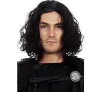ALLAURA Jon Snow Wig Game of Thrones Costume Short Black Curly Cosplay Wigs for Men GoT