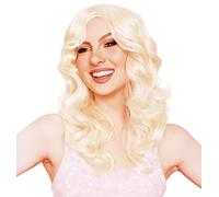 ALLAURA Long Curly Blonde Wig for Women - Natural Hair Synthetic Barbi Wig for Girls - Daily Party Halloween Cosplay