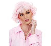 ALLAURA Compatible with Pink Ladies Costume - Short Curly Pink Wig for Women - 50s Frenchie Character Wig for Grease Cosplay, Retro Parties, Themed Events, Halloween, Rockabilly, Vintage Looks