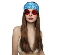 ALLAURA Wigs 3pc Long Brown Hippie Wigs Bandana & Glasses Costume Set - 60s 70s Wig ñ Realistic Hippy Wig for Men and Women