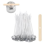 ALLAVA Candle Wicks for Candles, 100 Pieces, 12 cm, Natural Organic Cotton, Prewaxed with Soy Wax, Ideal for DIY Candle Making
