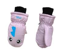 Allayu 1 Pair Kids Mittens Winter Waterproof Unisex Gloves Durable Accessories Skiing Cartoons Printed for Cold Weather, Light Pink, S