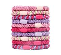 Allayu 10x Multicolored Hair Accessories Heart Ball Hair Ties Bands Rips Tie Hair Ties Ponytail Holders Polyester Hair Nats, A