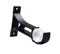 Allayu 2pcs/Set Modern Curtain Pole for Conference Room and Classroom Decoration Alloy Double Curtain Rod Bracket Affordable, Black - Single Wall