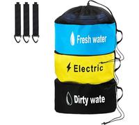 Allayu 3 pcs RVs Caravans Motorhome Hose Fuel Storage Bag Drawstring Mesh Pouch Camping Hiking Traveling Cargo Folding Organizer Green