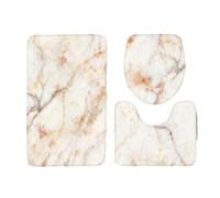 Allayu 3pcs Durable And Easy To Clean Bathroom Rug Set With Gold Pink Marble Contours Mat Polyester Eco-friendly Modern Stylish, Y181009-C003