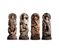 Allayu 4pcs/set Artistic Workmanship Norse Gods Decorative Resin Statues Elegant Decoration Norse Gods Sculpture Ornament