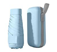 Allayu 6 Ribs Umbrella 6-Folding Walking Windproof Mini Rain Sunshade Protection Adult Foldable Umbrellas Rainy Supplies, Blue