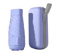 Allayu 6 Ribs Umbrella 6-Folding Walking Windproof Mini Rain Sunshade Protection Adult Foldable Umbrellas Rainy Supplies, Purple