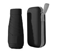 Allayu 6 Ribs Umbrella 6-Folding Walking Windproof Mini Rain Sunshade Protection Adult Foldable Umbrellas Rainy Supplies, Black