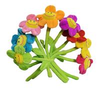 Allayu 8pcs/Set Multifunctional Plush Flower Bendable Stems Curtain Buckle Artificial Plush Sun Flower Curtain Buckles