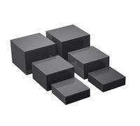 Allayu Acrylic Display Riser Elevates Buffet Table Adding Modern Touches to Dessert and Food Layouts Made Storage When Turned for Different Display. Riser is Made of Thick, Black