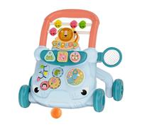 Allayu Baby Activity Center Multifunction Steps with Music Providing Support and Encouragement for Little Ones Taking First Steps Push Along Walking Sit and Stand Learning Walking, Blue, 41x33x39cm