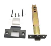Allayu Bathroom Door Lock Parts Universal Three-Pole Ball Lock Tongue Zinc Alloy Tongue Extended by 5 Inches, Black