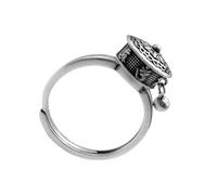 Allayu Chic Rotatable Six-character Mantra Ring Resizable Jewelry Rings Remarkable Gifts Adjustable 925