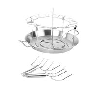 Allayu Chicken Leg Grill Rack Versatile For Outdoor Cooking Holds Up To 12 Chicken Legs BBQ Grilling Rack Is Ensuring Long Term Stainless Steel Wing Leg Drip Pan