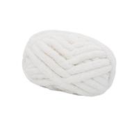 Allayu Chunky Wool Yarn Arm Knitting Soft DIY Creating Warm Blankets Baskets and Pet Beds with Ease Chunky Yarn Features Unique Texture Soft Crocheting Cushion Rug Making, White, 25.6 m