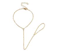 Allayu Contemporary Finger Ring Bracelet Hand Accessories Gift Adjustable Size Beautiful Jewelry For Celebrations And Gatherings Ring Hand Harness Beaded Jewelry Party Tool