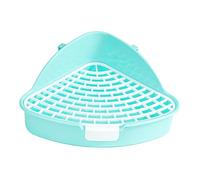 Allayu Corner Bedding Box Clean Indoor Pets Training Essential Rabbit Litter Pan For Cage Corner Happy Bunnies And Small Pets Rabbit Litter Pan For Cage Pee Potty, Blue, 24.8x10.5cm