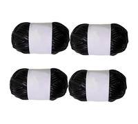 Allayu Crafting Blankets Bags and Rugs with Knitting Yarn Set 4 Rolls Chunky T-Shirt Yarn for Unique Designs Crocheting Knitting Set Chunky Tshirt Crocheting Bag Craft Cushion, Black