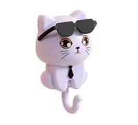 Allayu Creative Coat Hook with Retractable Cat Key Holder On Wall Mount Hangers and Decorative Sturdy and Long Time. Creative Coat Hook Cute Cat Key Holder Adhesive, Violet, 4.5x8.5cm