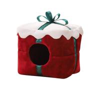 Allayu Cute Christmas Guinea Pig Hideout Cozy Bed Designed For Small Pets Offering Warm Sleeping Space And Stylish Holiday Vibe Christmas Guinea Pig Hideout Bed Cave